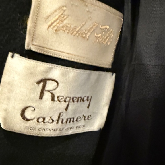 Vintage Black Fur Collar Cashmere Wrap Coat - Picture 3 of 7